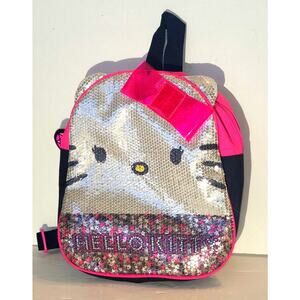 Sanrio Hello Kitty Girls Small Pink Sequin Backpack Adjustable Straps 10” X 9”